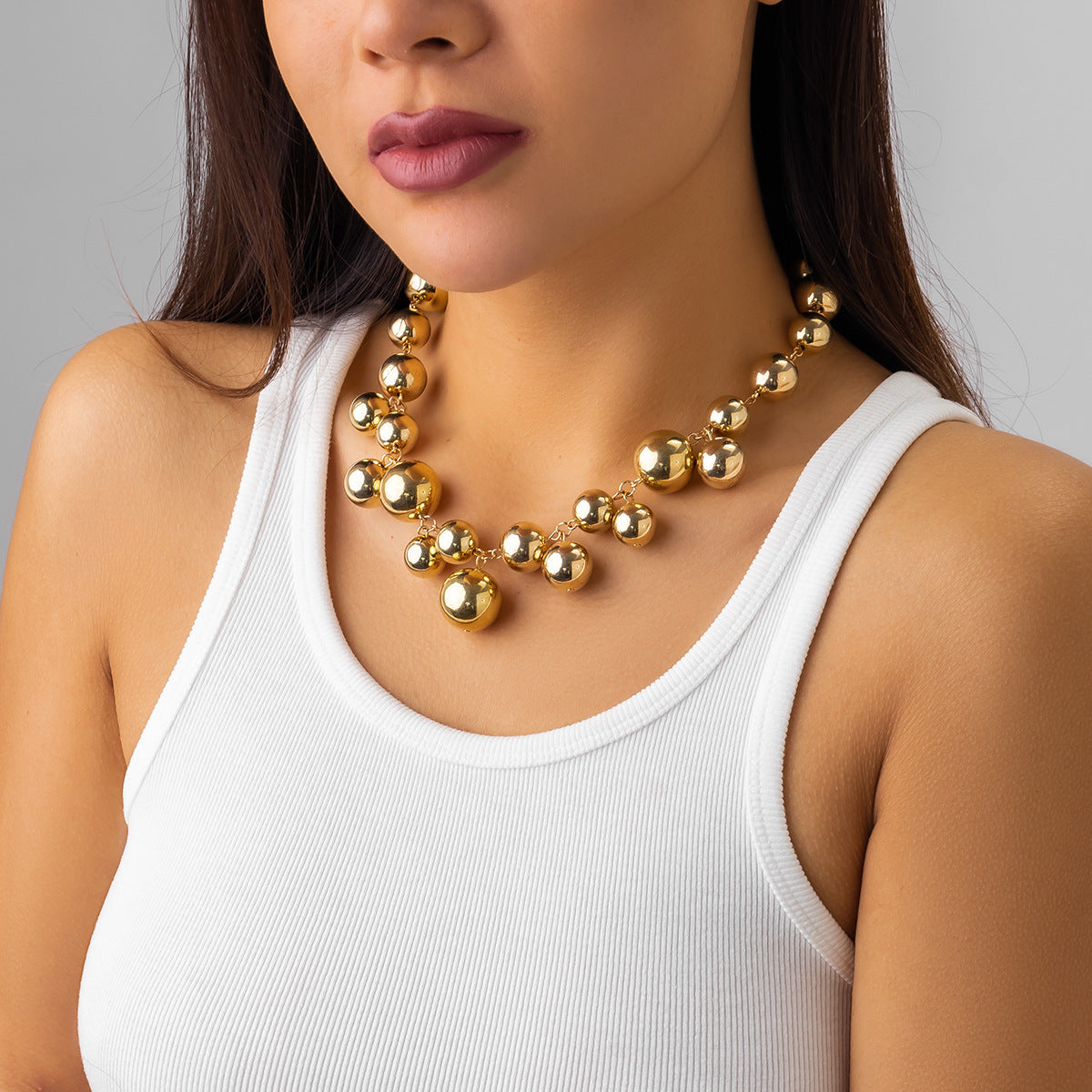 Delicate and Chunky Choker Necklace Pearl Statement Necklace