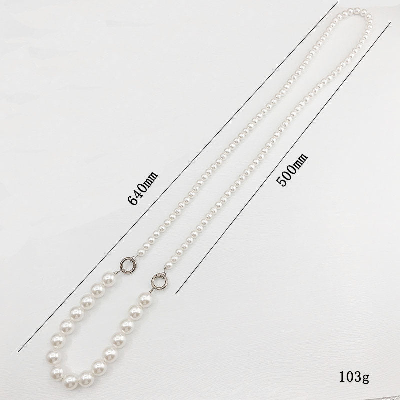 Phone Lanyard Long Crossbody Necklace Chain Pearl Straps Keychain