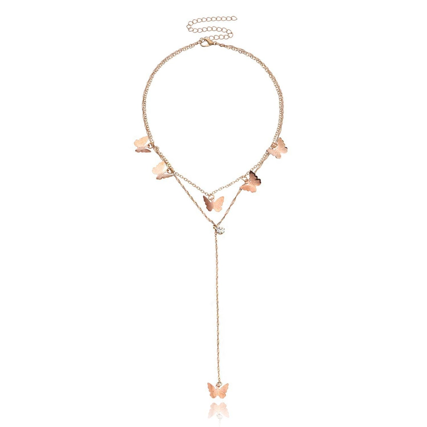 Double Layered Long Chain Necklace for Women