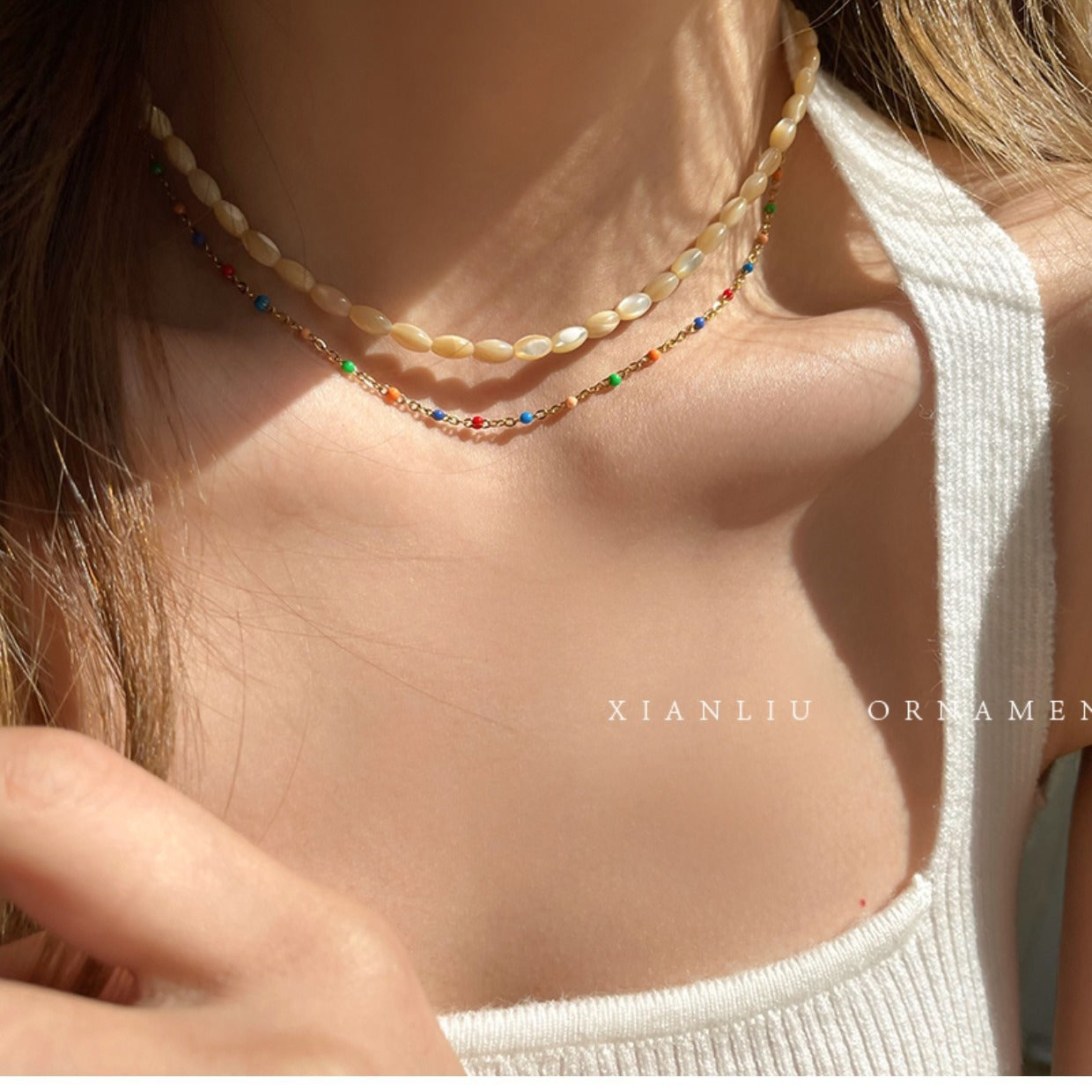 Shell String Choker Necklace