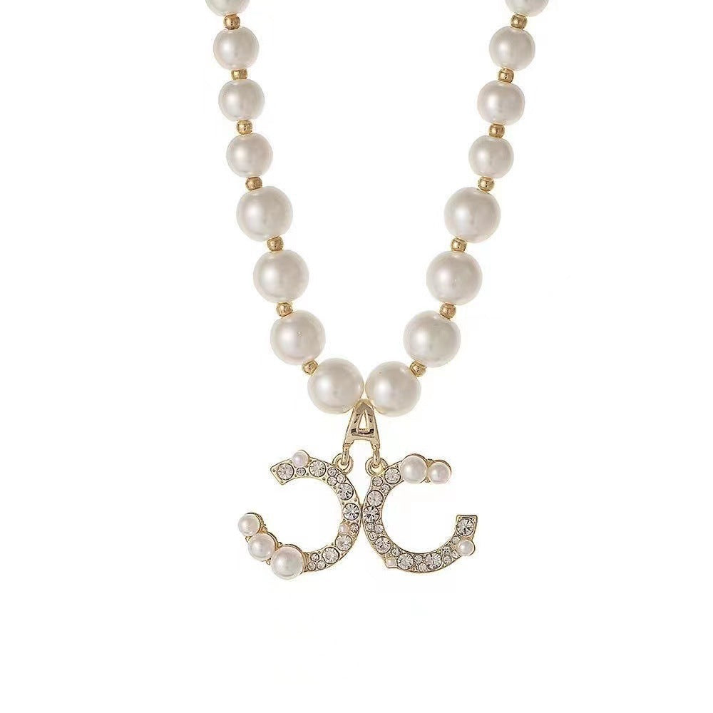 Elegant Women Wedding Pearl Pendant Earrings Necklace Sets