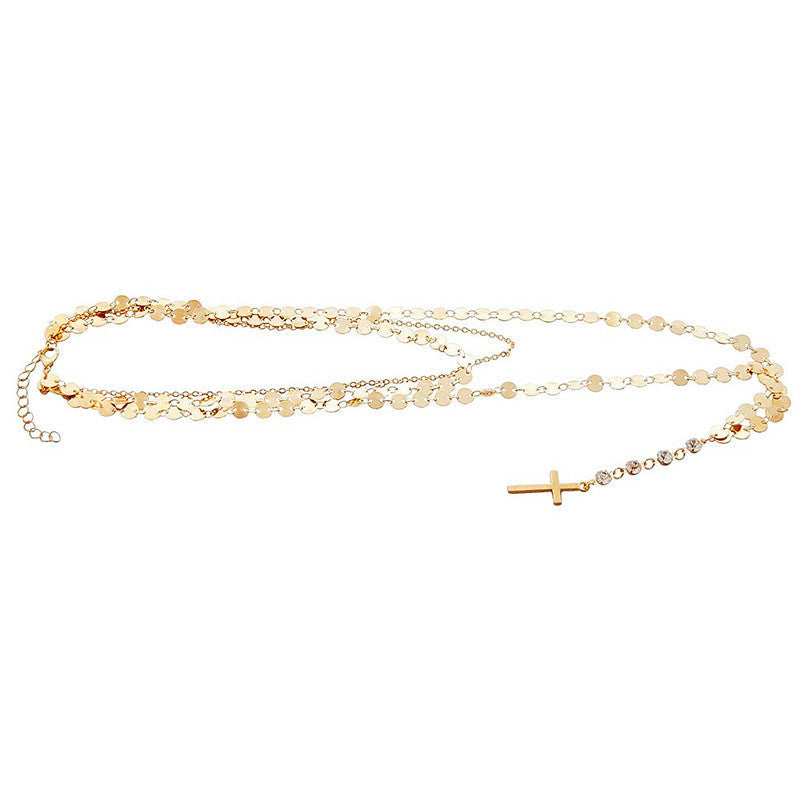 Disc Cross Pendant Necklace