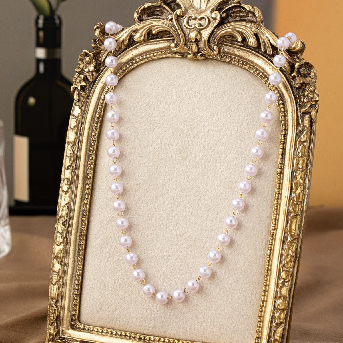 Multilayer Beaded Pearl Choker Necklace