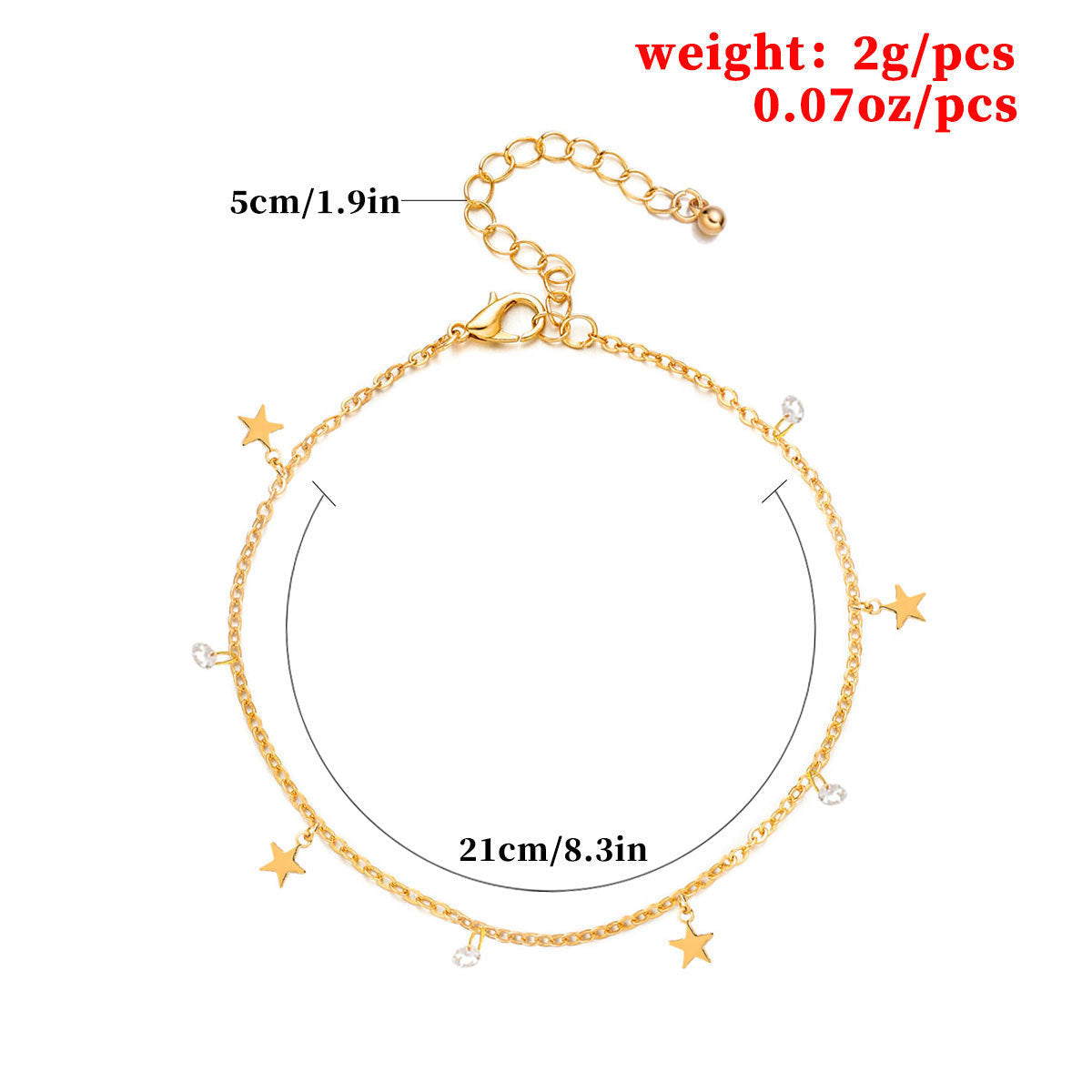 Star Charms Anklet Jewelry