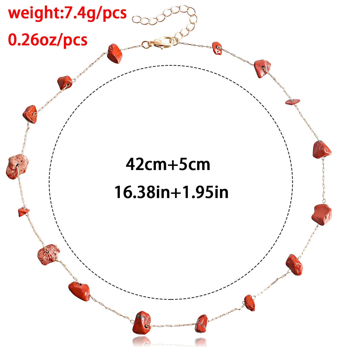 Beach Colorful Natural Irregular Stone Necklace