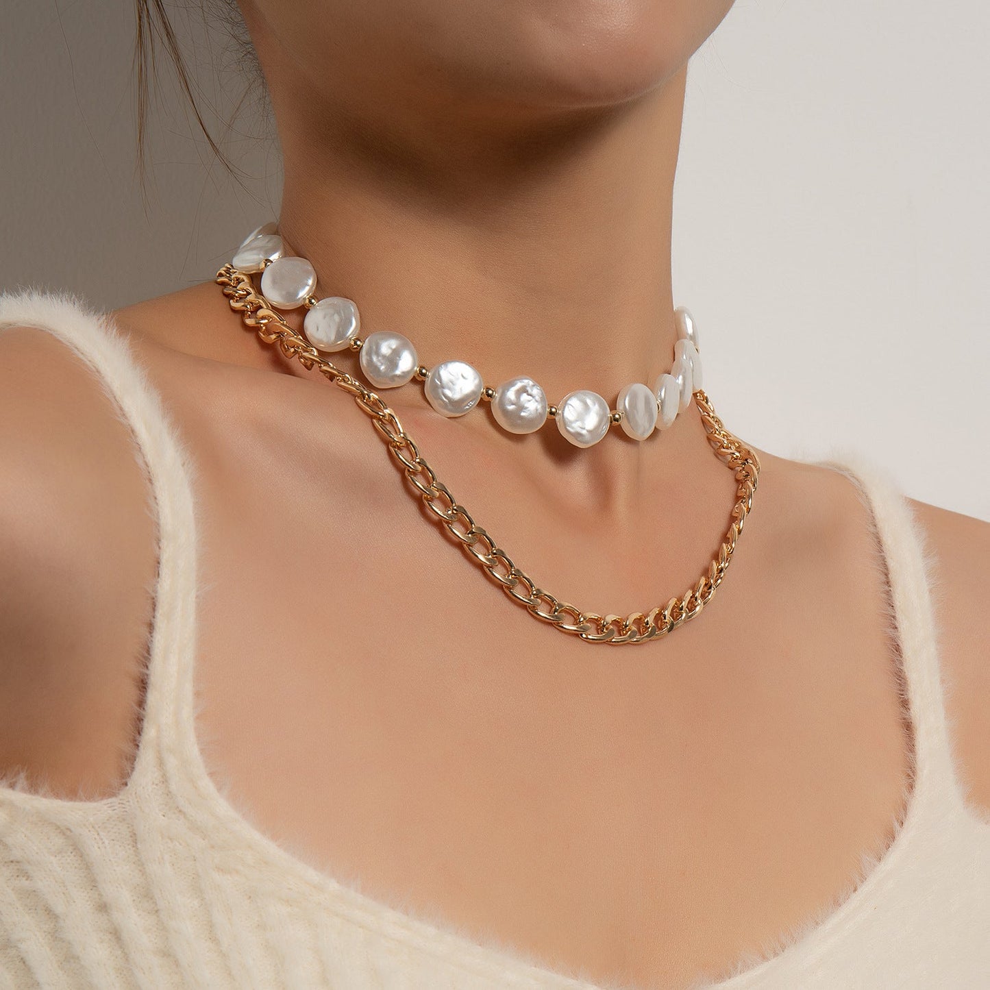 Baroque Pearl Necklace Multi Layer