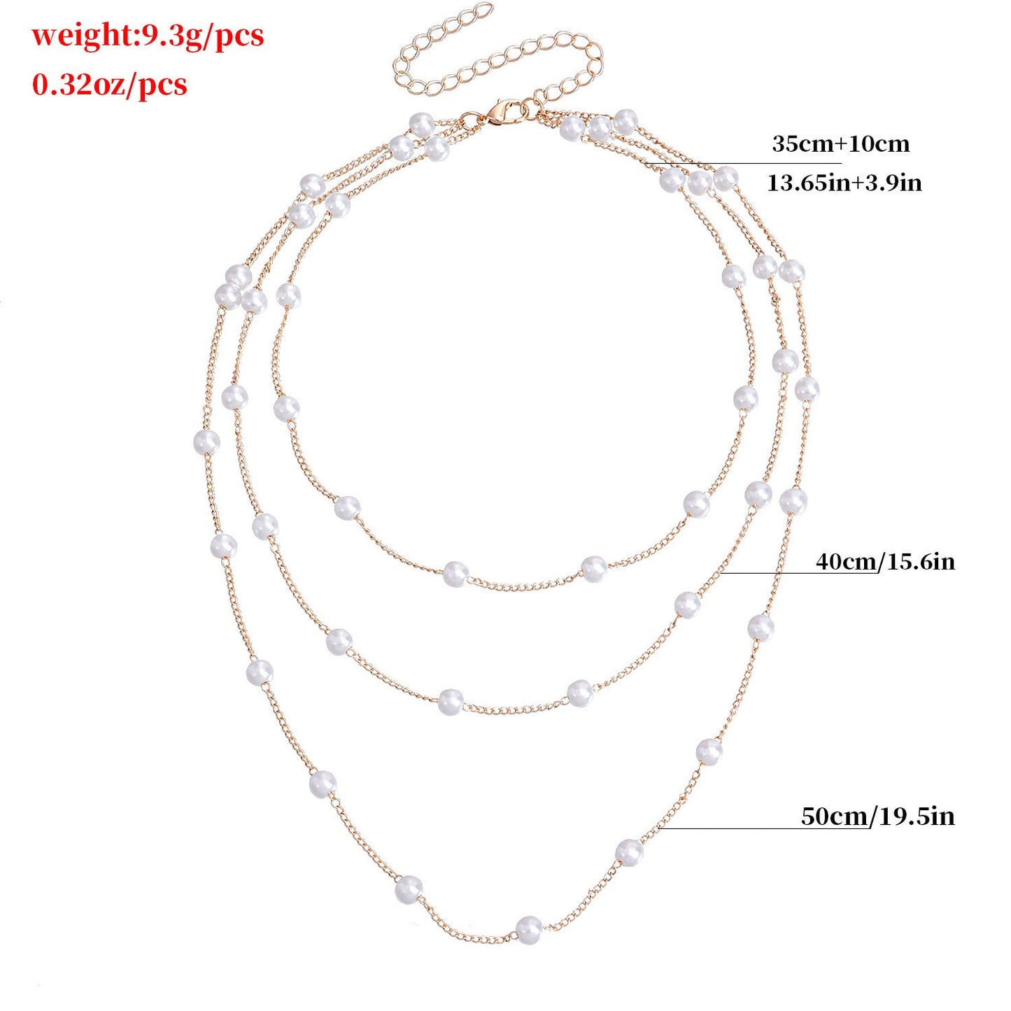 Women Layered Pearl Beads Necklace