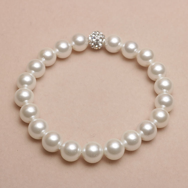 Elizabeth  Elastic Beaded Shell Pearl Bracelet