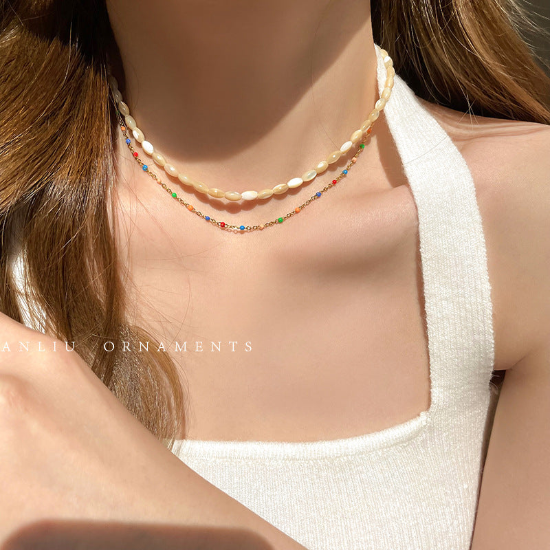 Shell String Choker Necklace