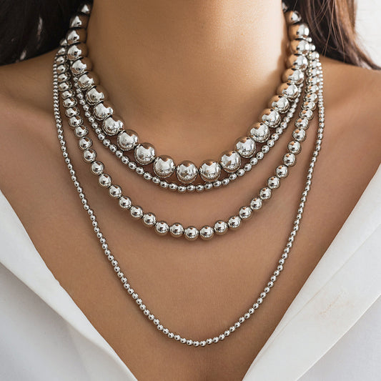 Multilayer Statement Chunky Beaded Necklace