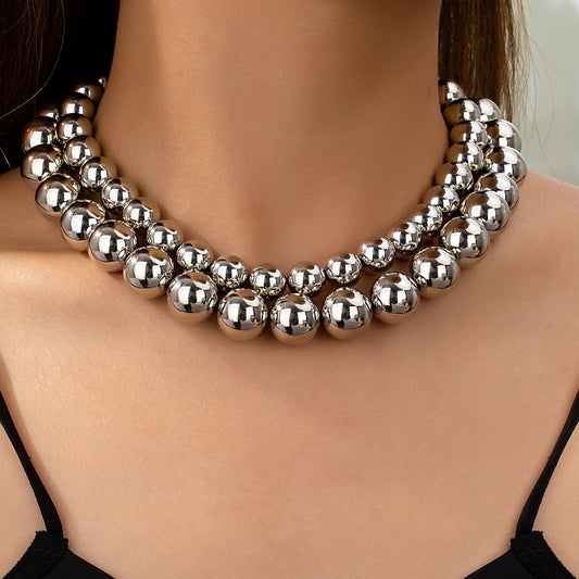 Exaggerated Big Ball Choker Necklace Women