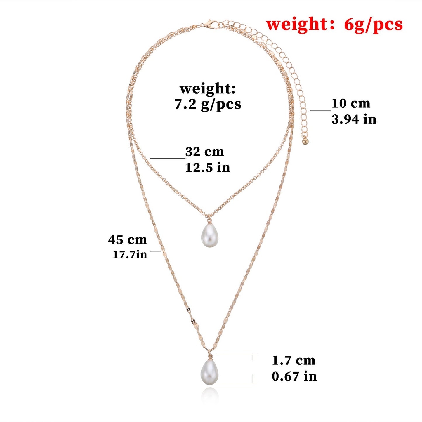 Water Drop Pearl Pendant Necklace