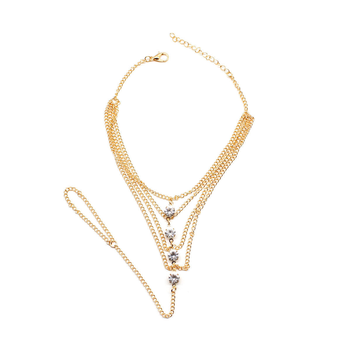 Crystal Tassel Chain Anklet Jewelry