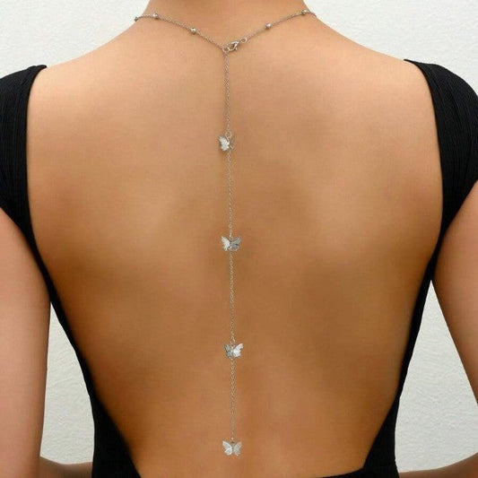 Fashion butterfly Tassel Sexy Back Chain Necklace