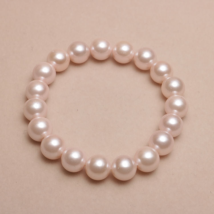 Elizabeth  Elastic Beaded Shell Pearl Bracelet