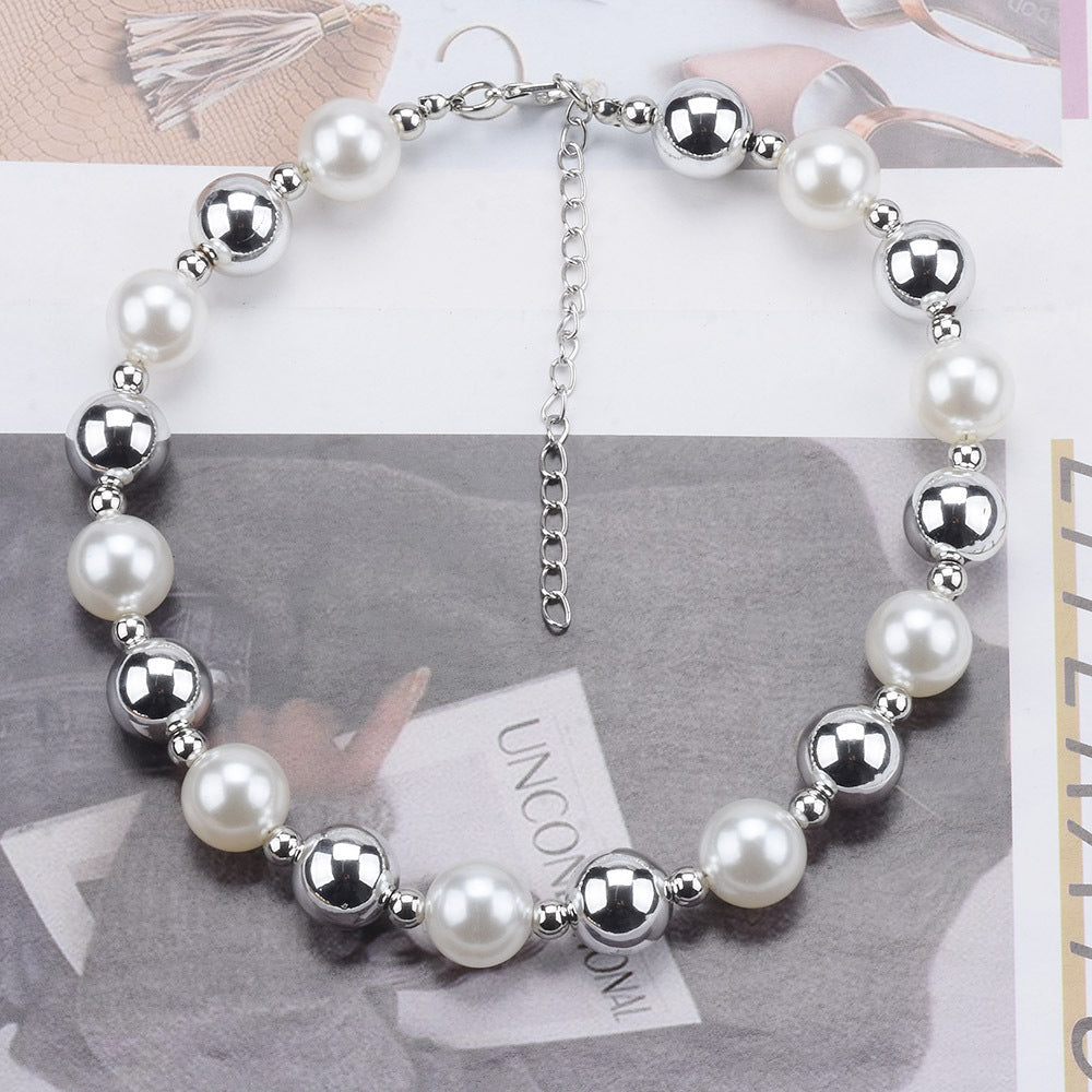 Chunky Choker Necklace Pearl Statement Necklace
