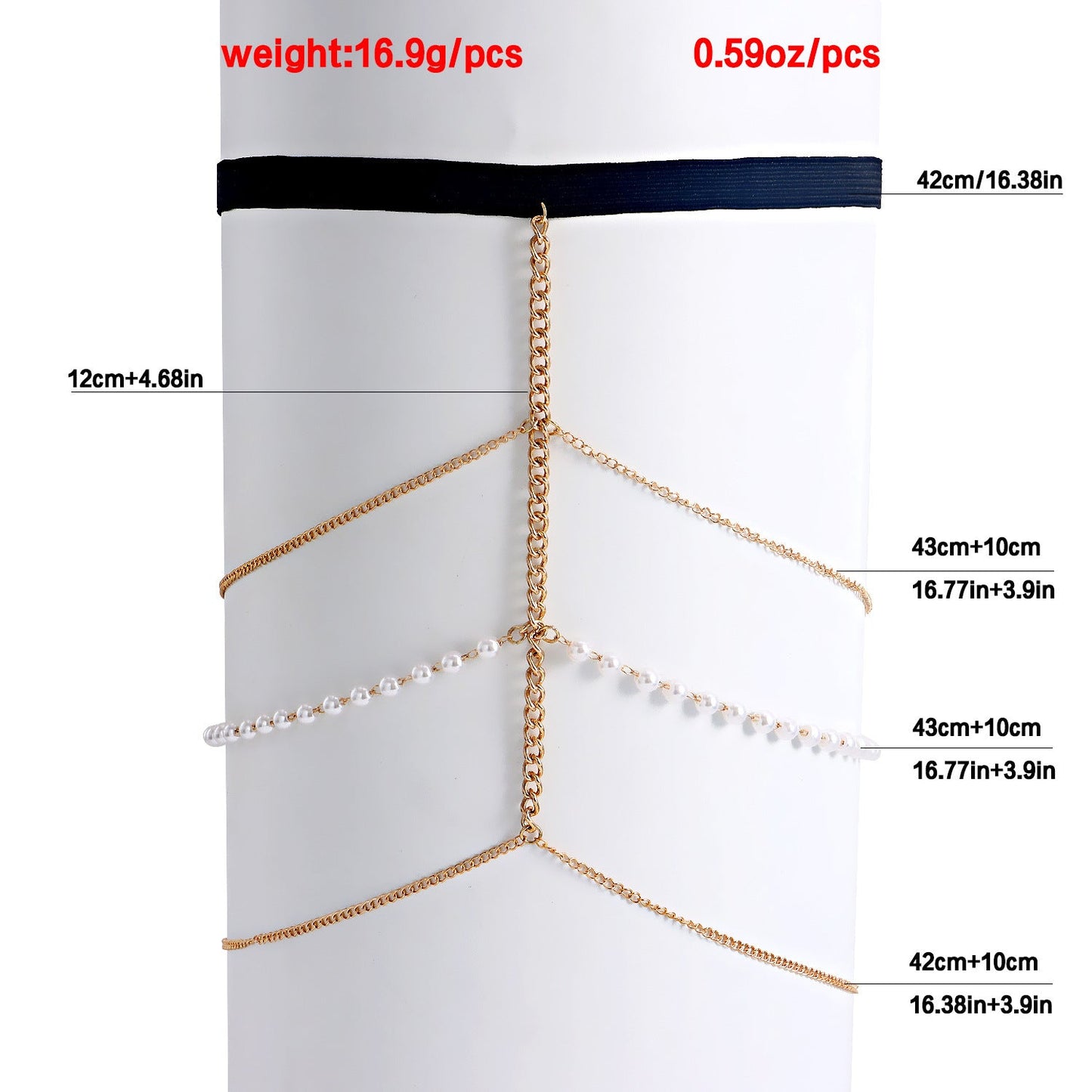 Sexy Beach Body Chain Nightclub Party Pearl Leg Chain