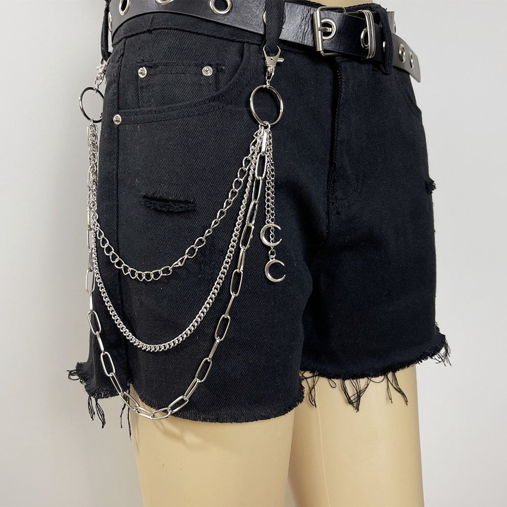 Multilayer Punk Metal Pants Waist Chain Jewelry