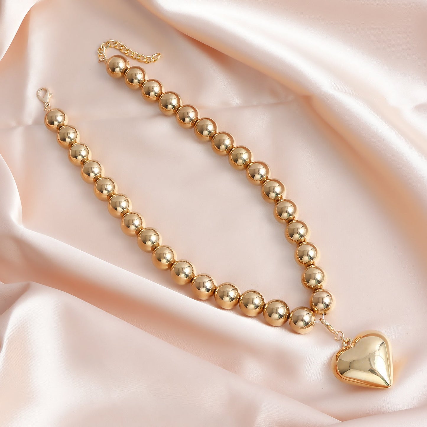 Heart Pendant Beaded Necklace