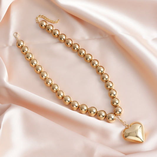 Heart Pendant Beaded Necklace