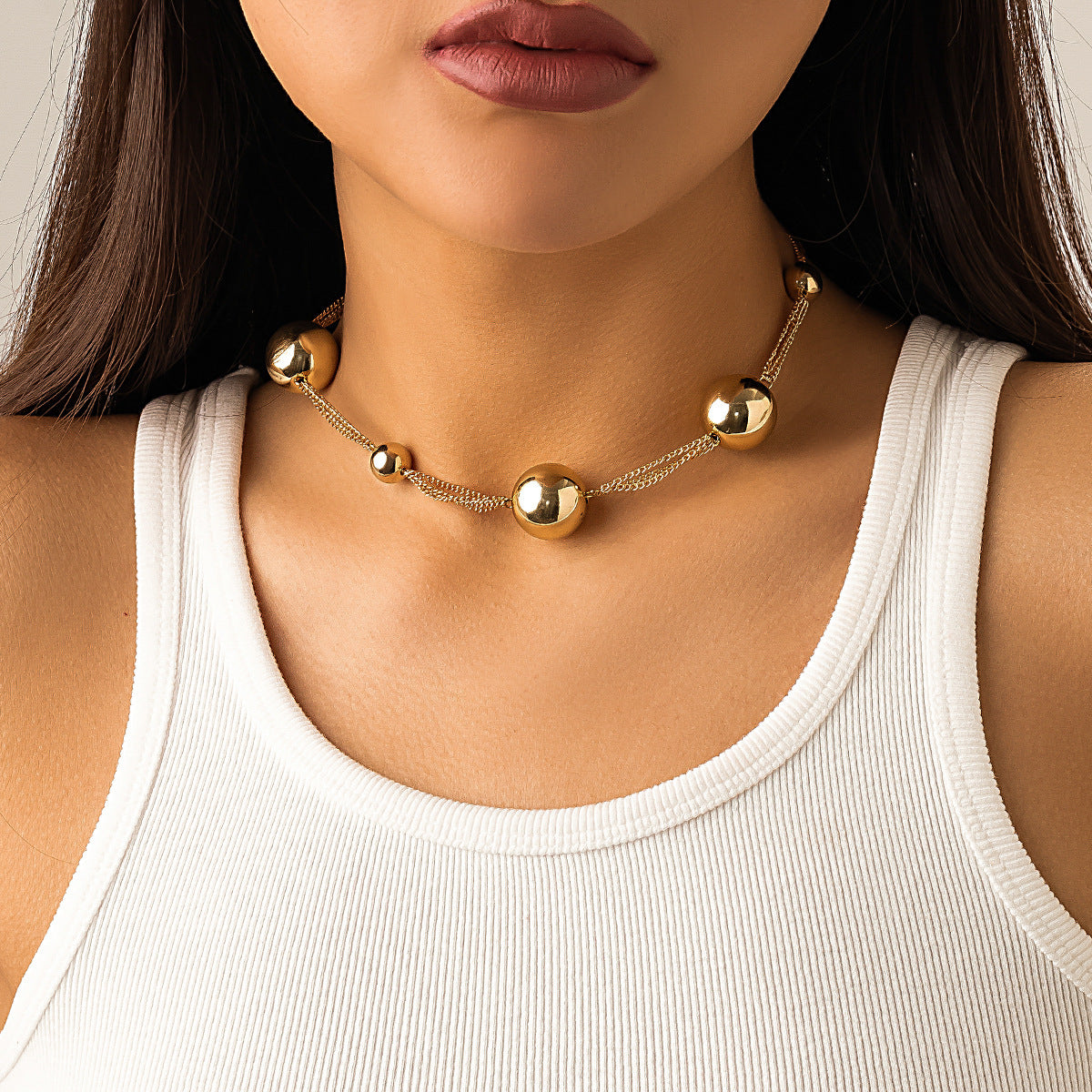 Delicate and Chunky Choker Necklace Pearl Statement Necklace
