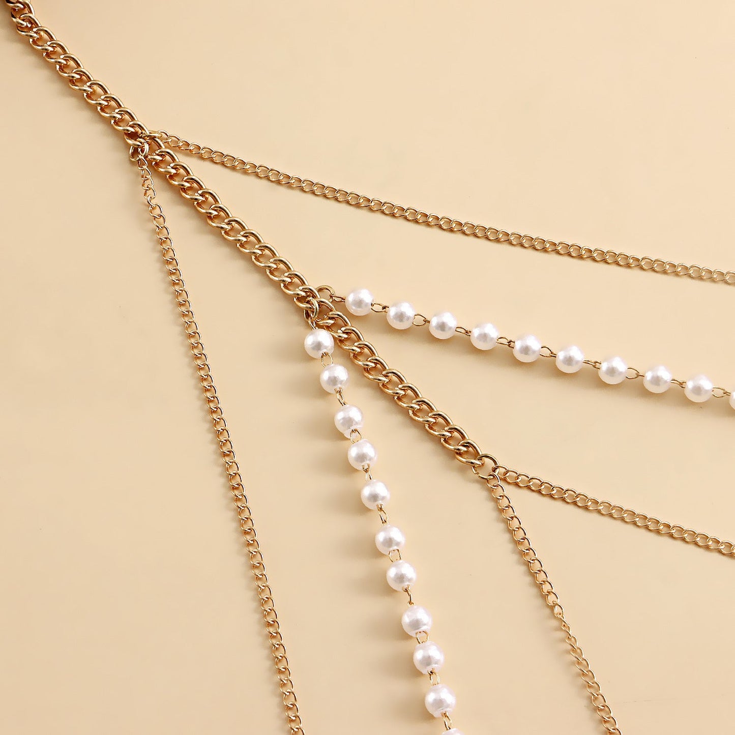 Sexy Beach Body Chain Nightclub Party Pearl Leg Chain