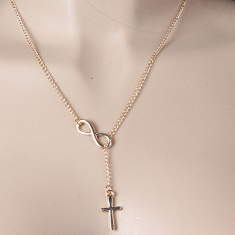 Infinity Cross Pendant Necklace for Women