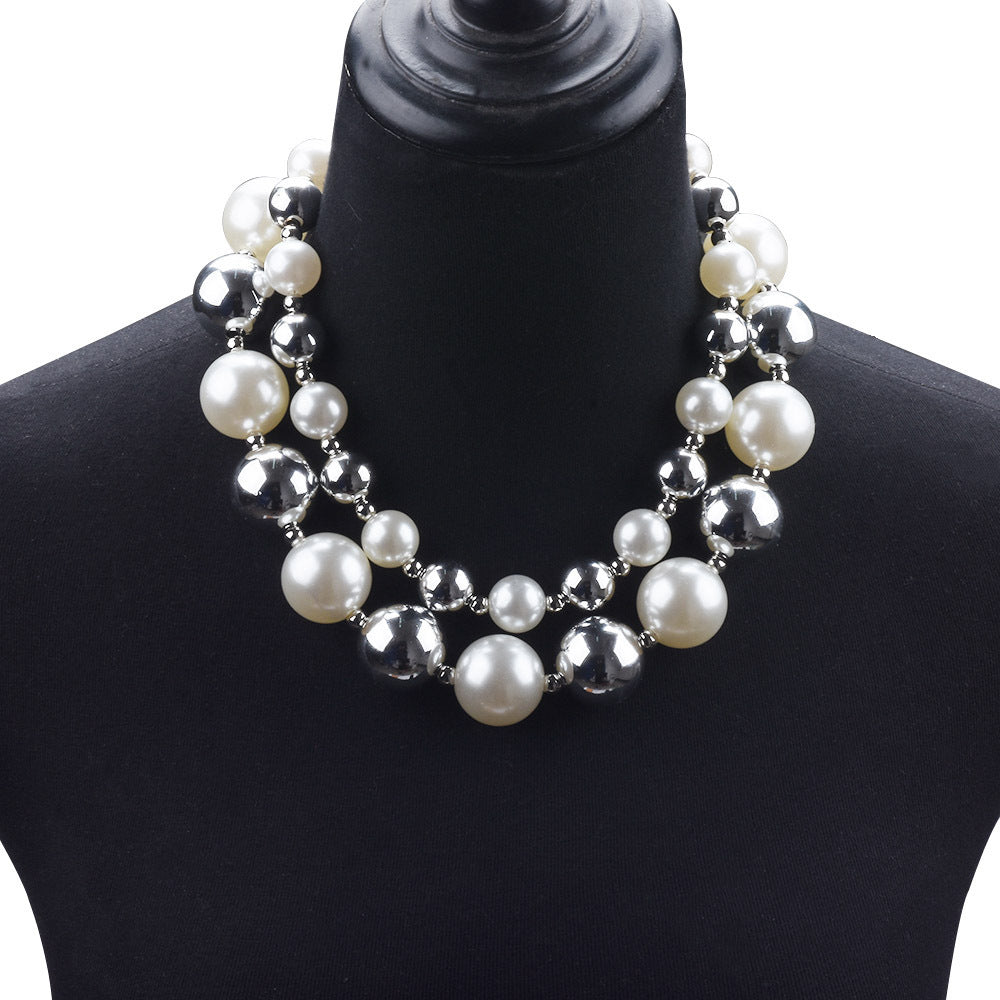 Chunky Choker Necklace Pearl Statement Necklace