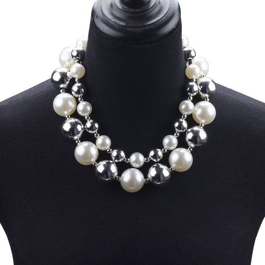 Chunky Choker Necklace Pearl Statement Necklace