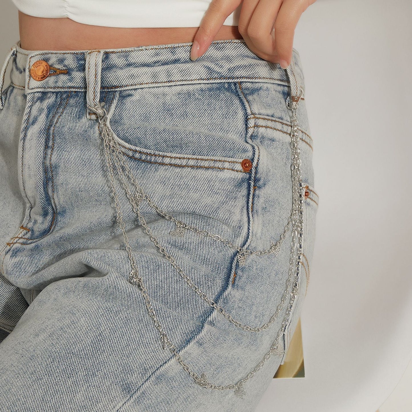 Rock butterfly Pants Multi-Layer Chain Casual Punk Jeans Waist Chain
