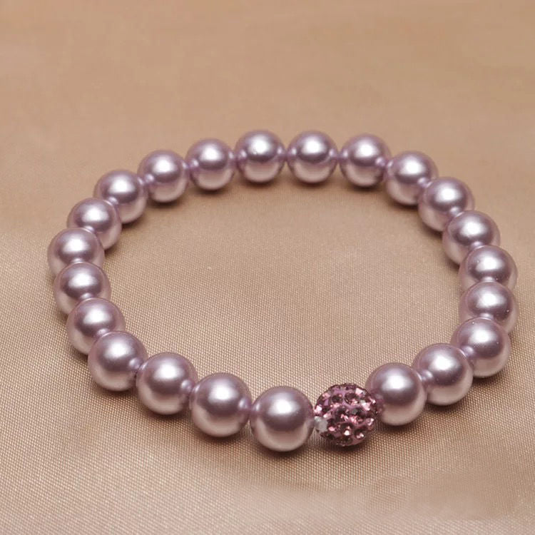 Kaly Simple Elegant Round Beads Shell Pearl Beads Bracelets