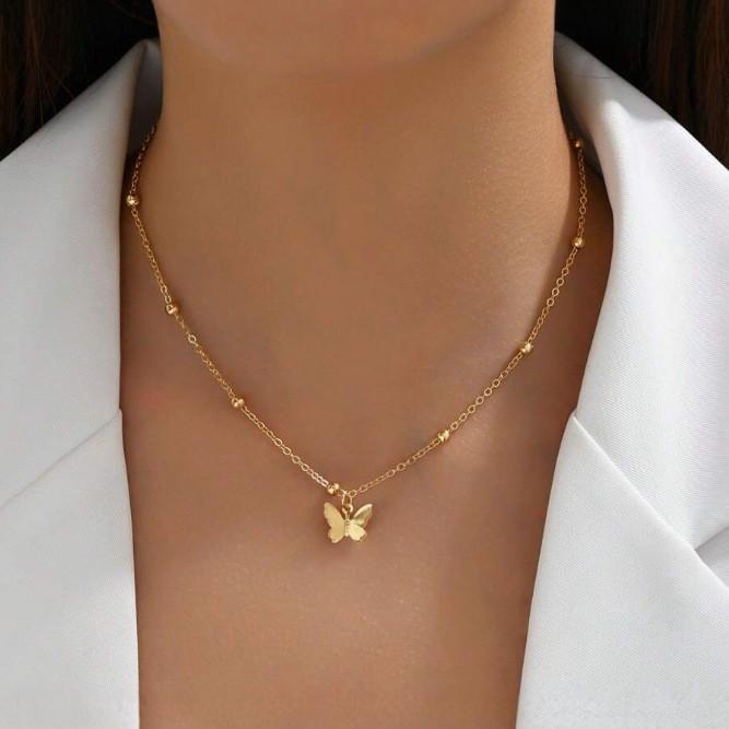 Fashion butterfly Tassel Sexy Back Chain Necklace