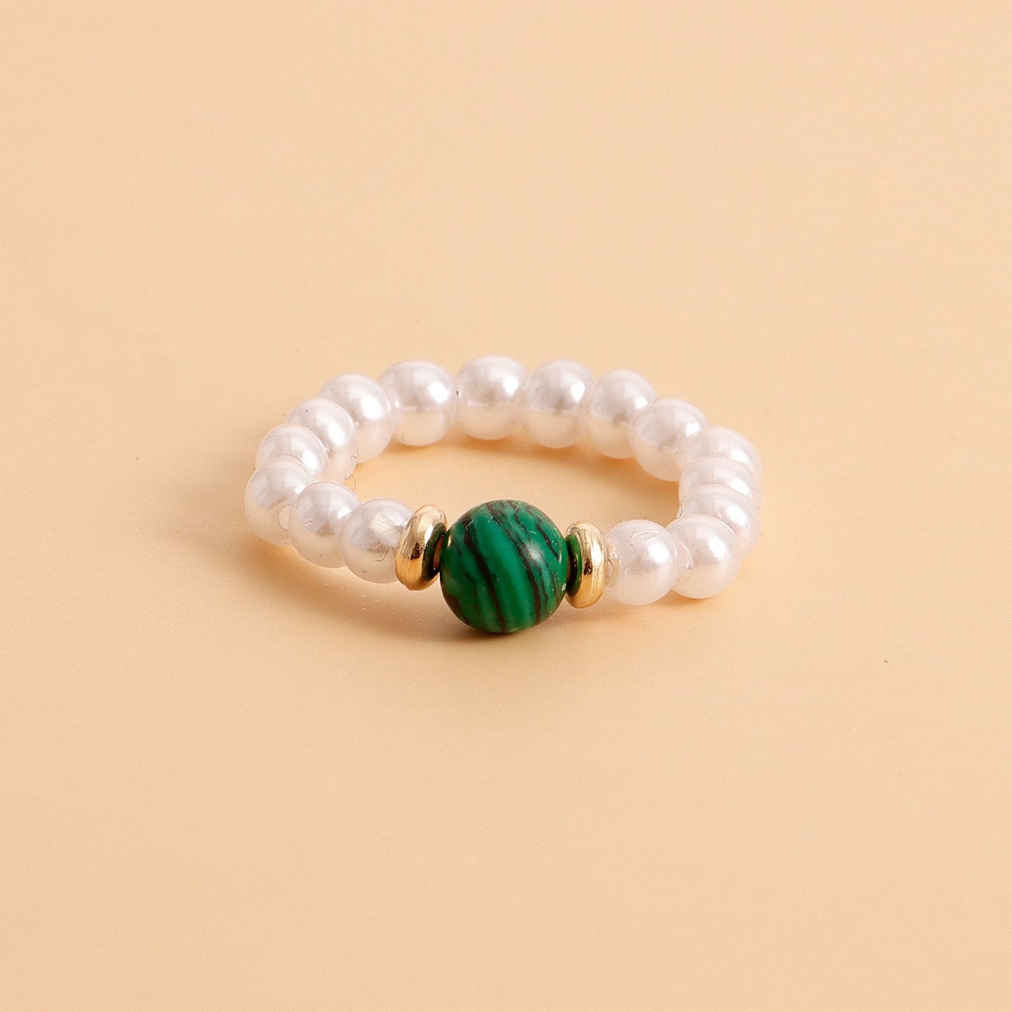 Simplicity Elastic Beaded Pearl Finger Rings