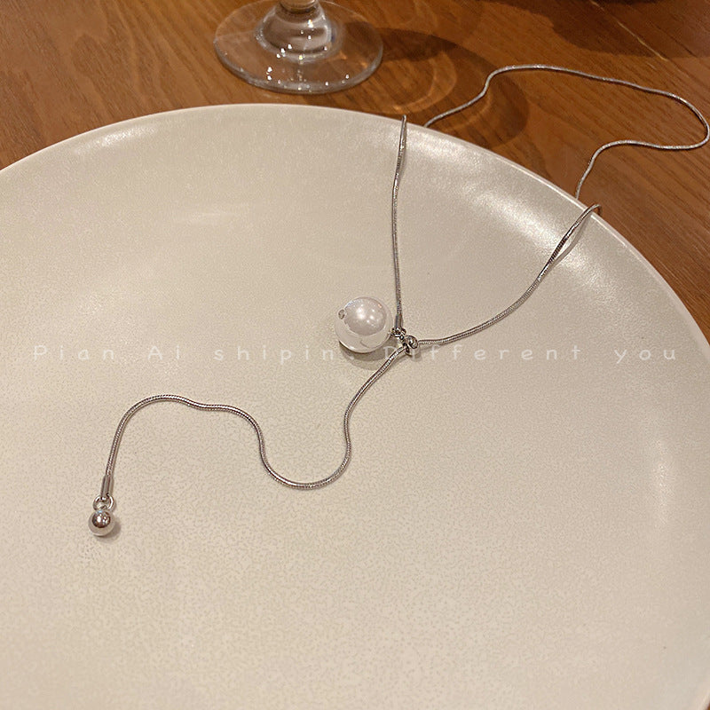 Pearl Tassel Clavicle Chain Necklace