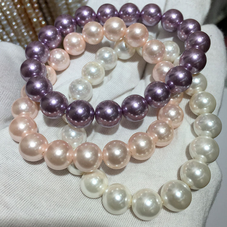 Kaly Simple Elegant Round Beads Shell Pearl Beads Bracelets