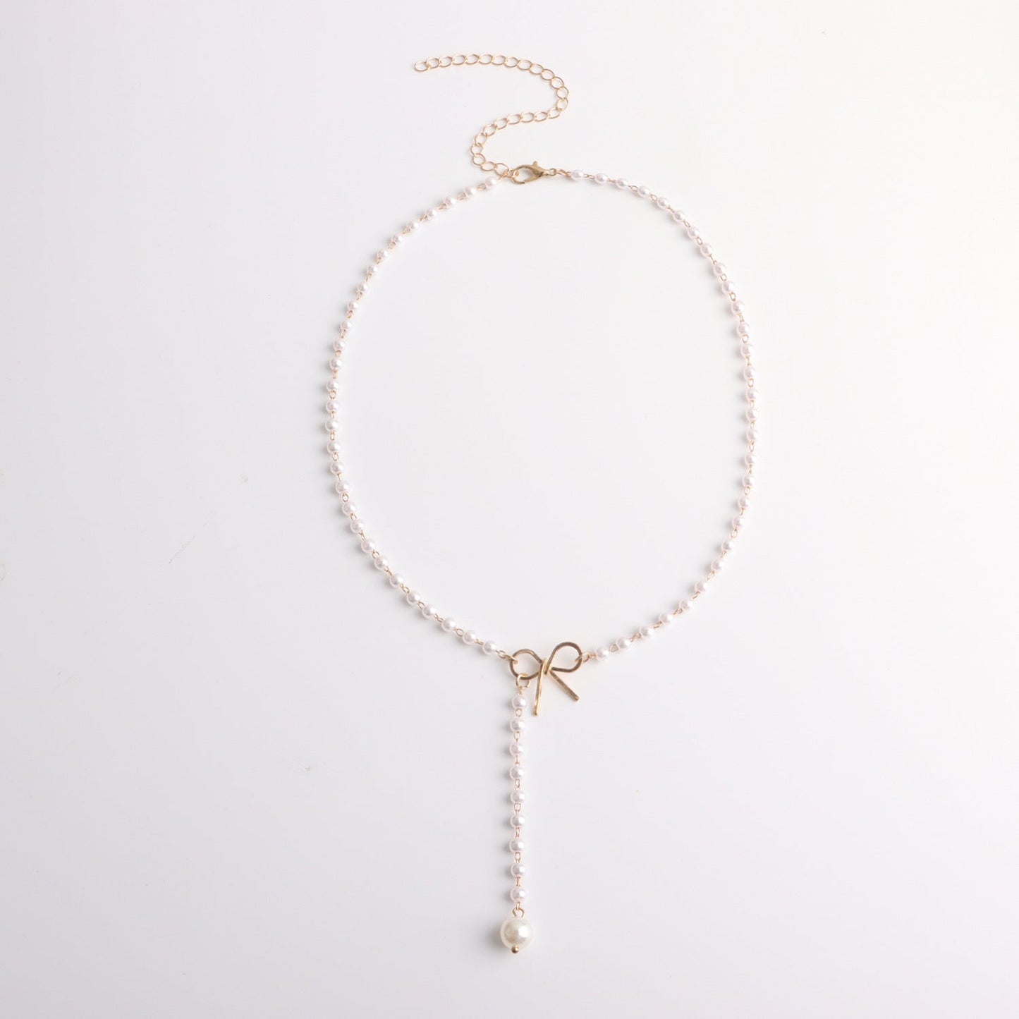 Bow Pearl Necklace Pendant butterfly Necklace