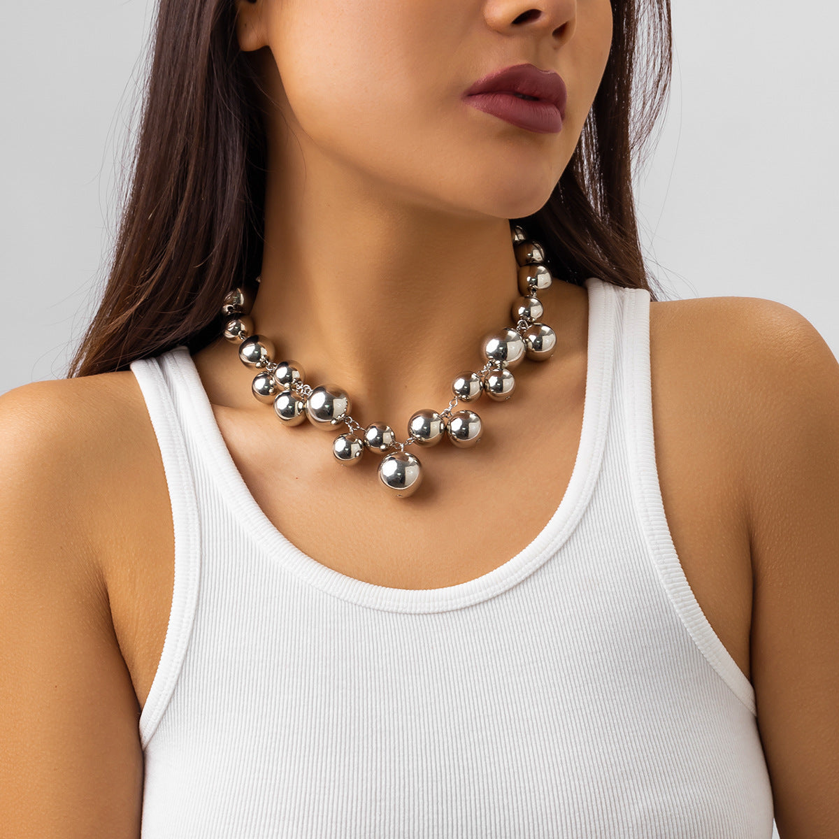 Delicate and Chunky Choker Necklace Pearl Statement Necklace