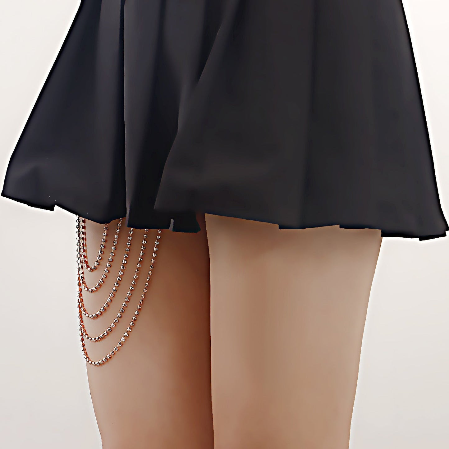 Beach Leg Chain Exaggerated Personality Elastic Rope 5-layer Rhinestone Leg Chain