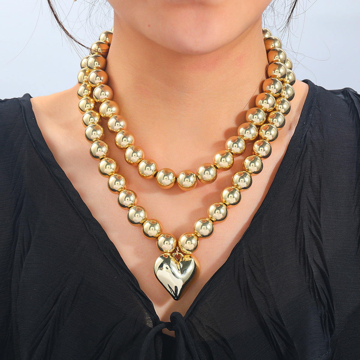 Multi-layer CCB love Pendent Necklace