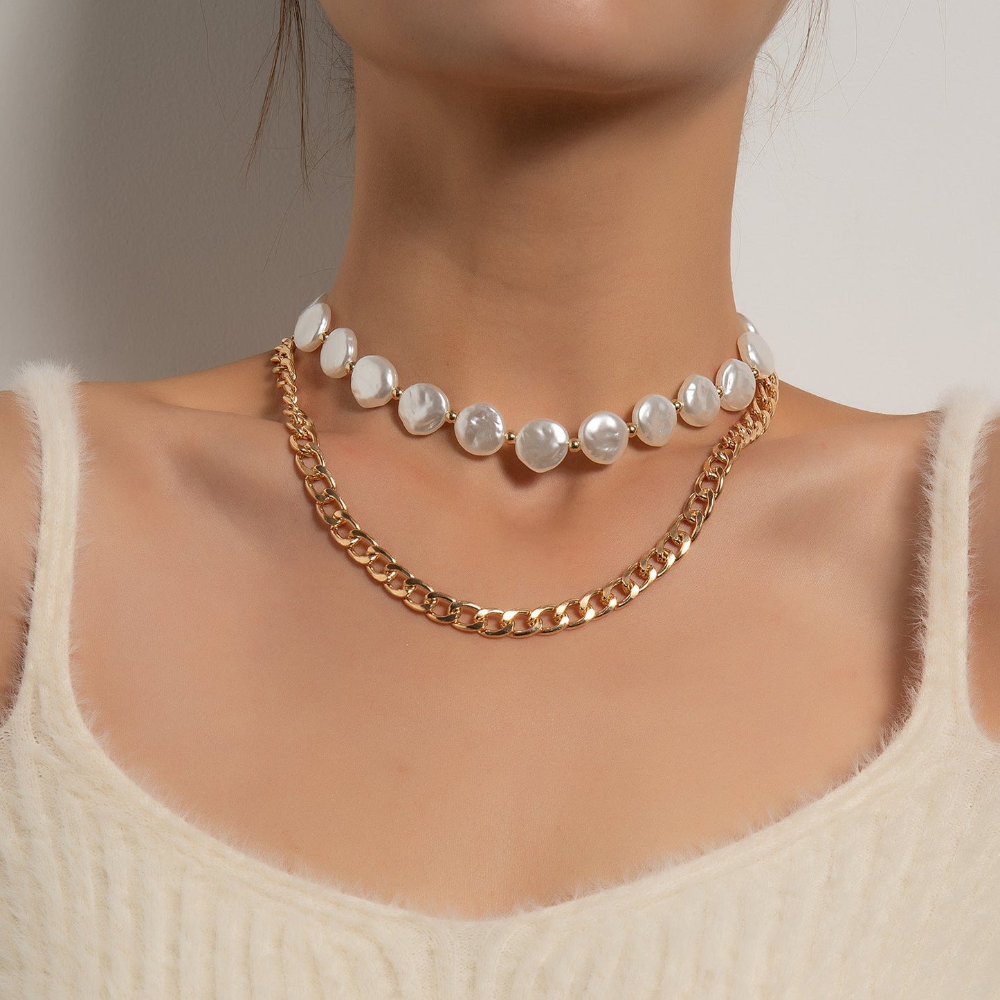 Baroque Pearl Necklace Multi Layer