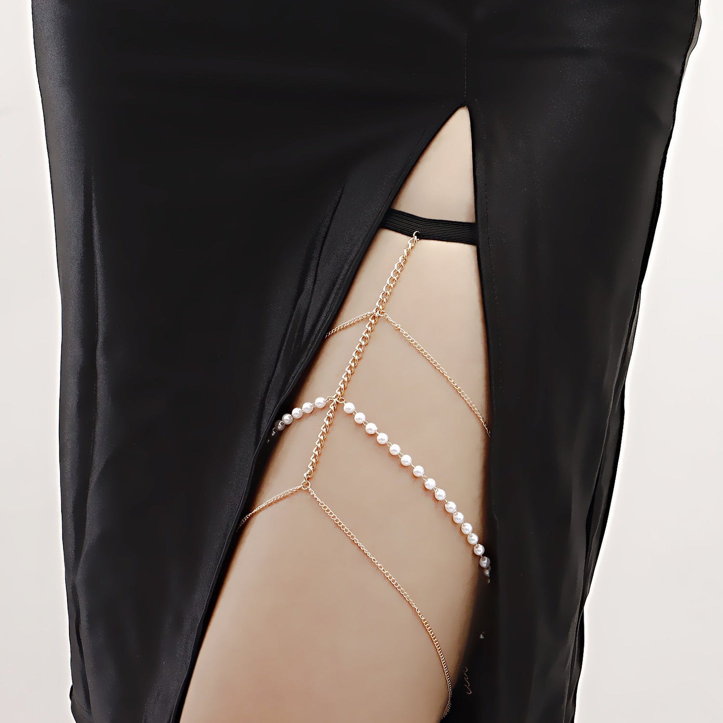 Sexy Beach Body Chain Nightclub Party Pearl Leg Chain