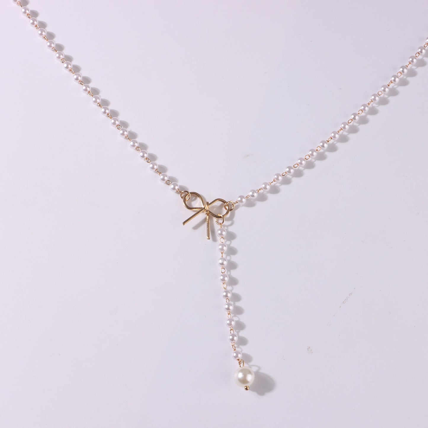 Bow Pearl Necklace Pendant butterfly Necklace