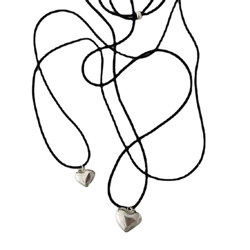 Braided Rope Love Pendant Charm Heart Necklace