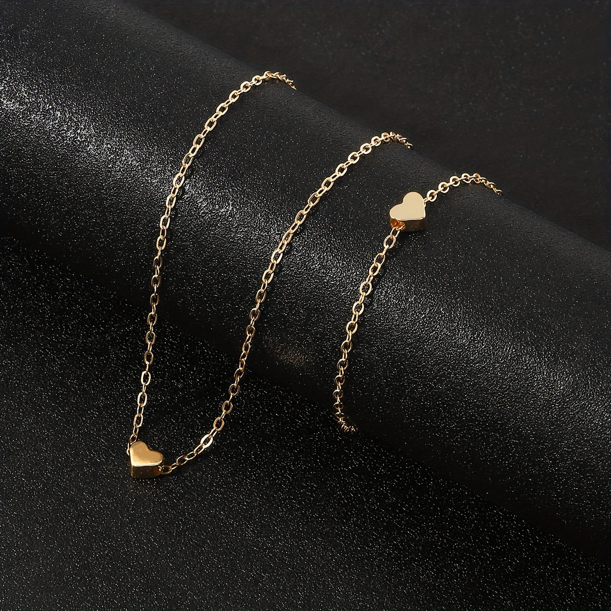 Peach Heart Chain Jewelry Set