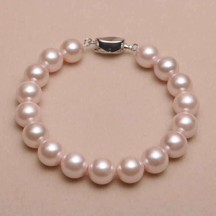 Elizabeth  Elastic Beaded Shell Pearl Bracelet