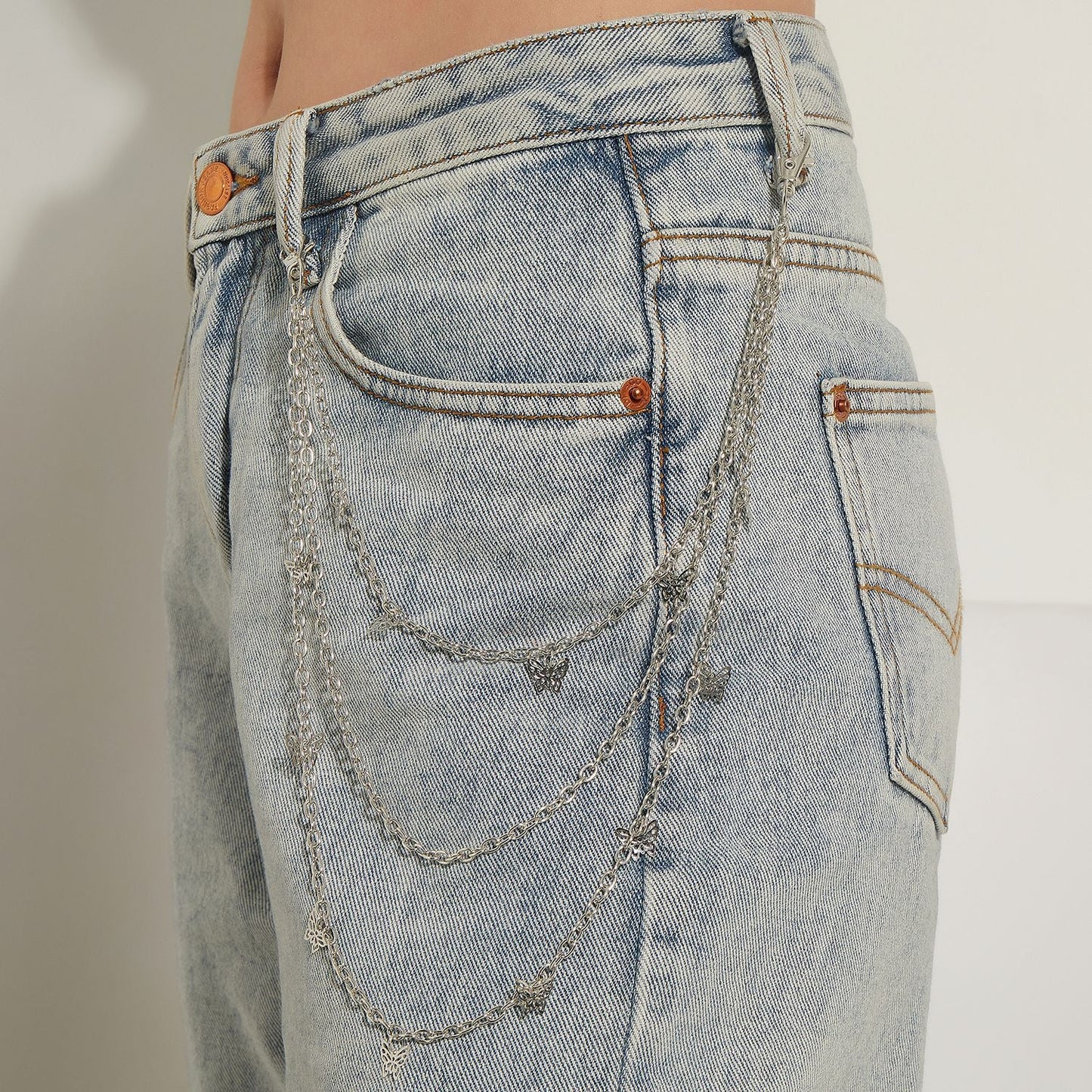 Rock butterfly Pants Multi-Layer Chain Casual Punk Jeans Waist Chain