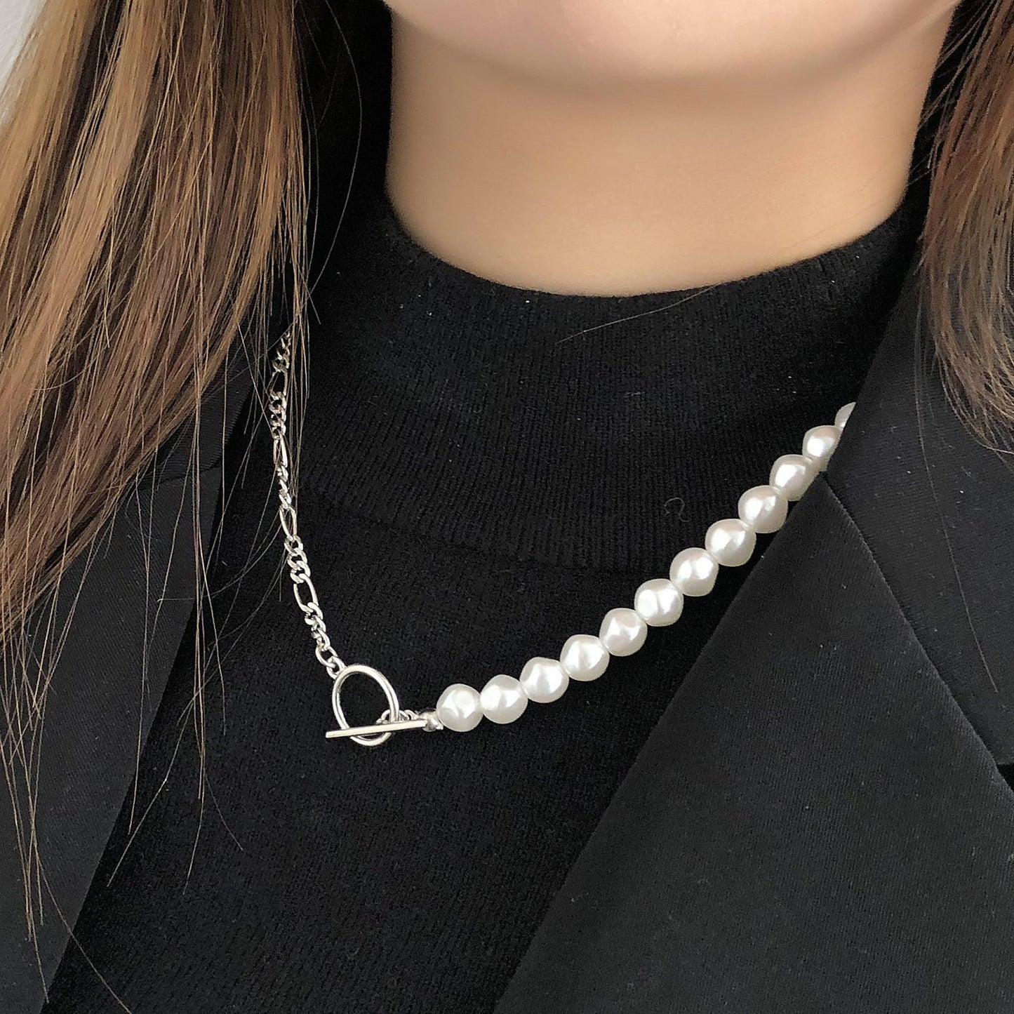 OT Buckle Choker Necklace Jewelry Women