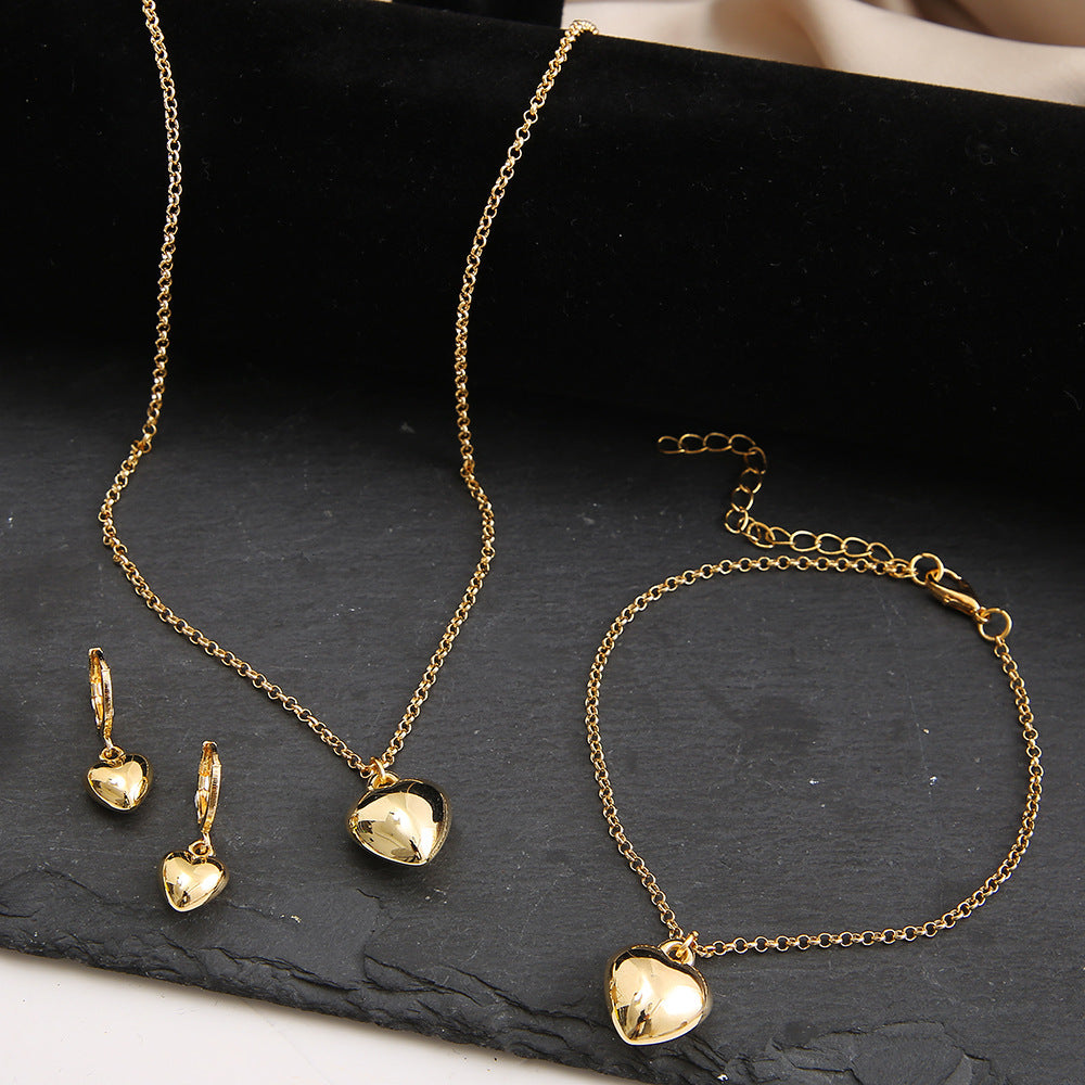 Women Mini Heart Necklace Set