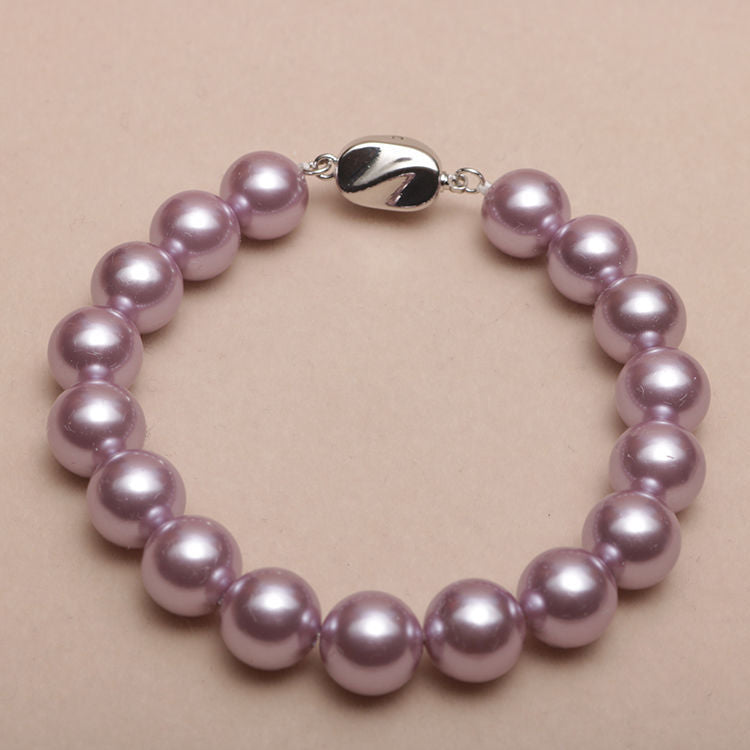 Elizabeth  Elastic Beaded Shell Pearl Bracelet