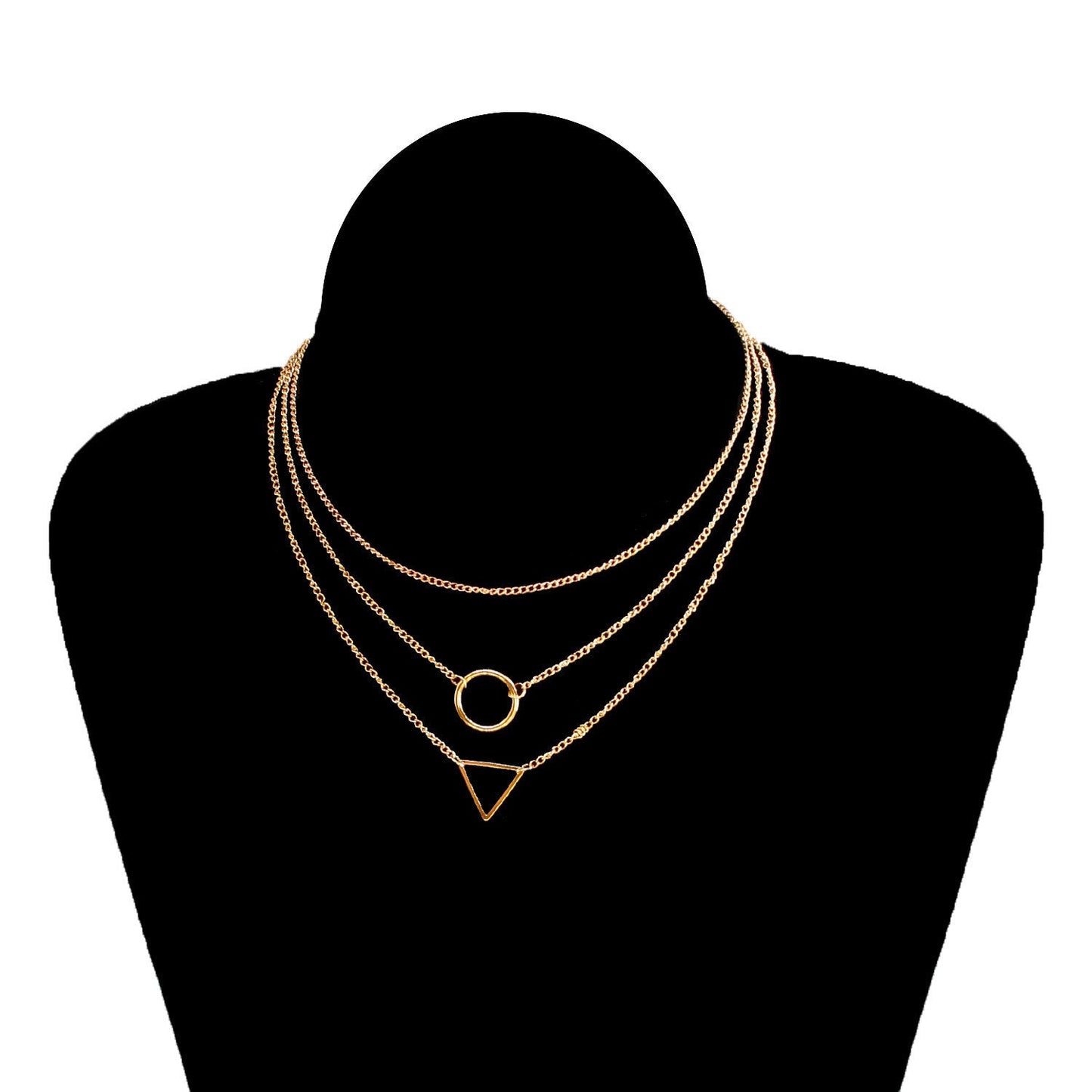 Round Charm Layered Necklace for Women